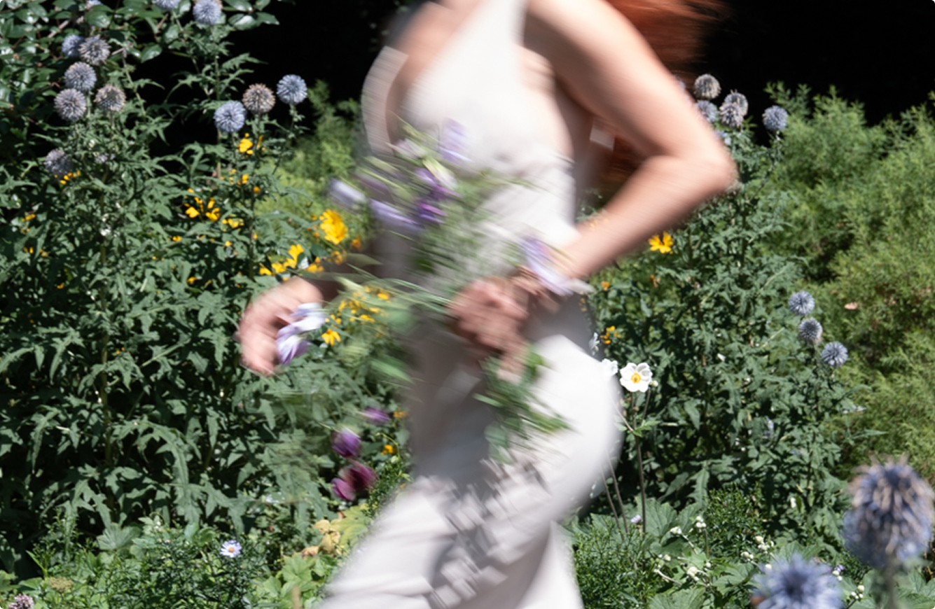 Sweet pea garden styling with complementary foliage