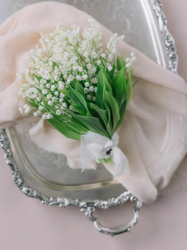 Petite bridal bouquet lily of the valley