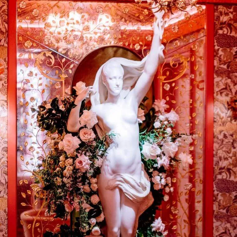 Immersive floral landscape created by blooming haus at annabel's mayfair