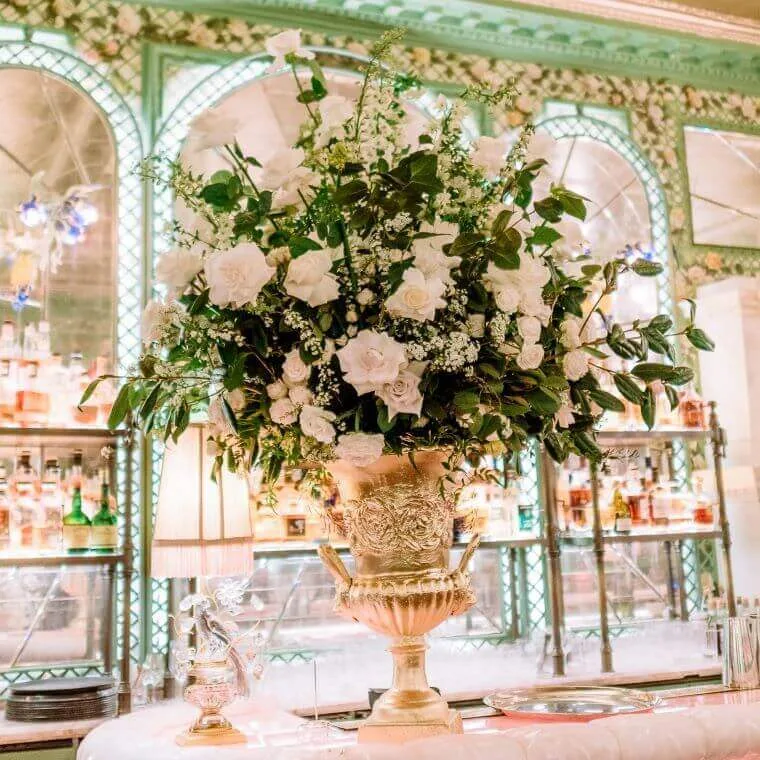 Attention to detail in floral design by blooming haus at the vogue and tiffany party