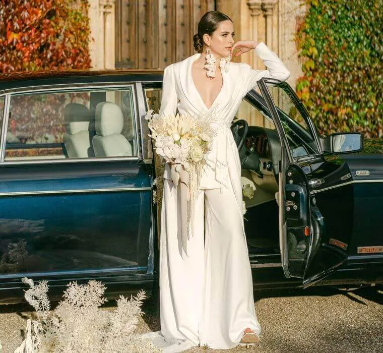 Bride wearing a pantsuit