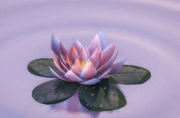 An insightful guide to flower fashion & its evolution through the ages 17 A peach and white lotus blossom flower with green foliage. Flower fashion