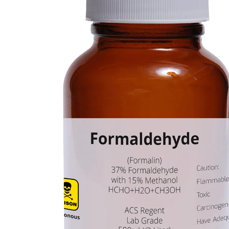 A bottle of formaldehyde