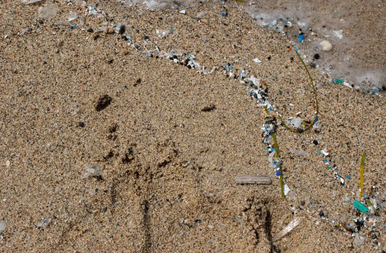 Microplastics on a beach