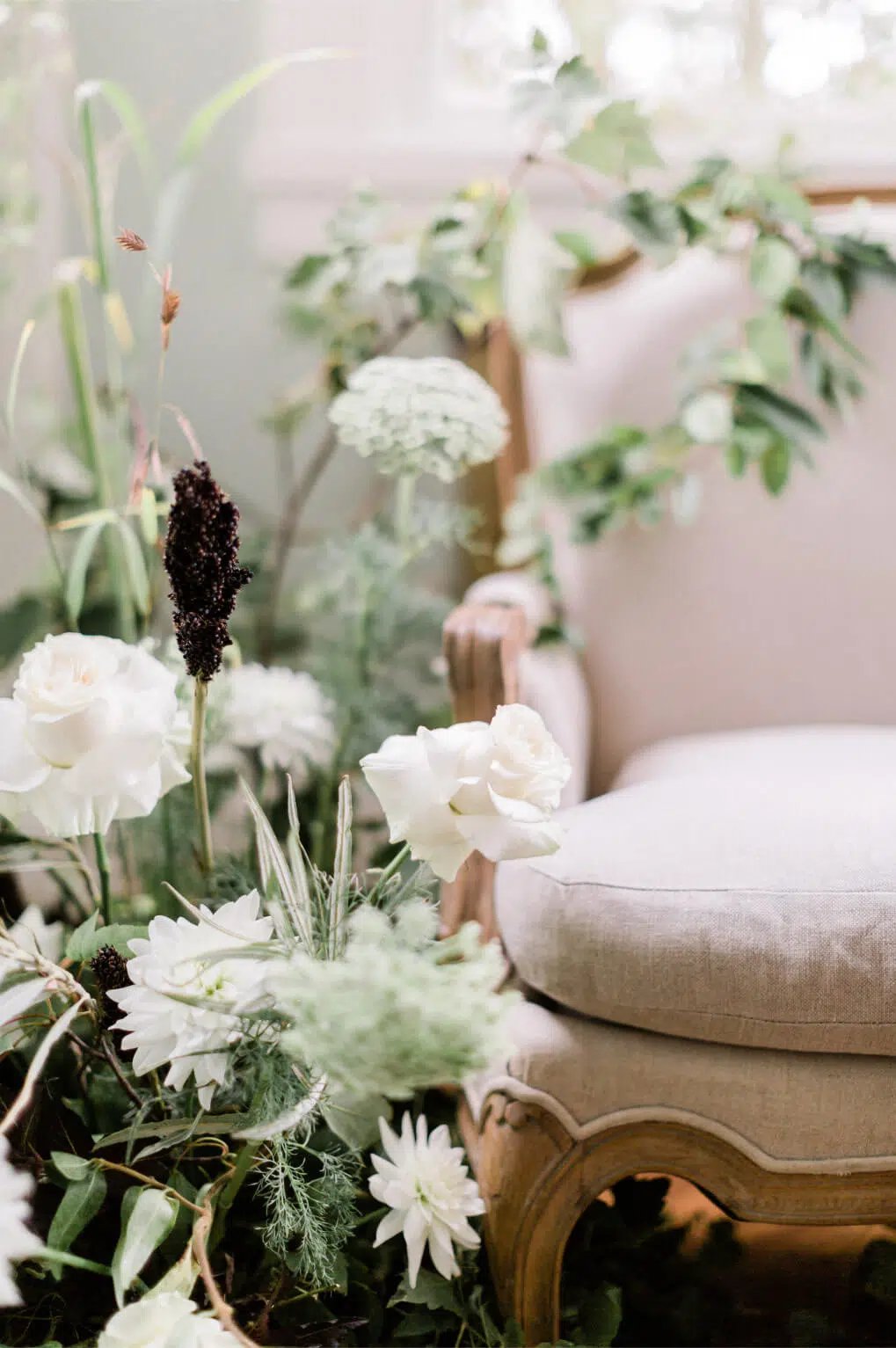 Organic floral arrangement by blooming haus