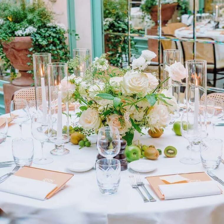 Weddings at daphne's london | our honest review 2025 3 A round table set for a wedding at daphne's