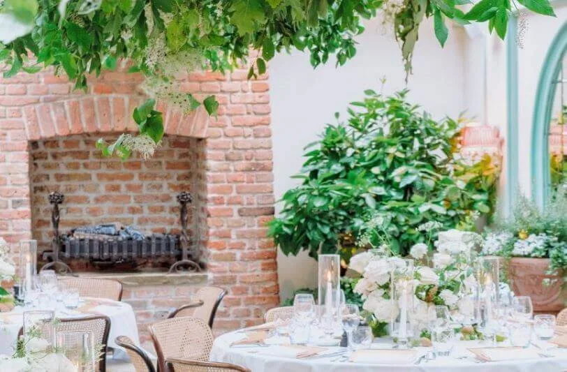 Weddings at daphne's london | our honest review 2025 1 Tables set with floral centrepieces at daphne's in london