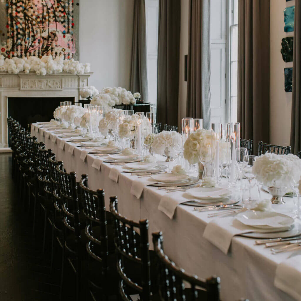 London wedding florist Blooming Haus and their set up at Art's Club.