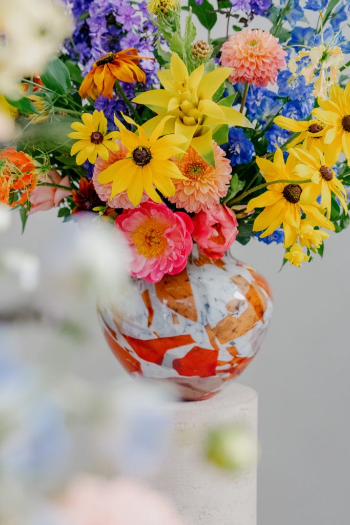 David hockney inspired floral arrangement